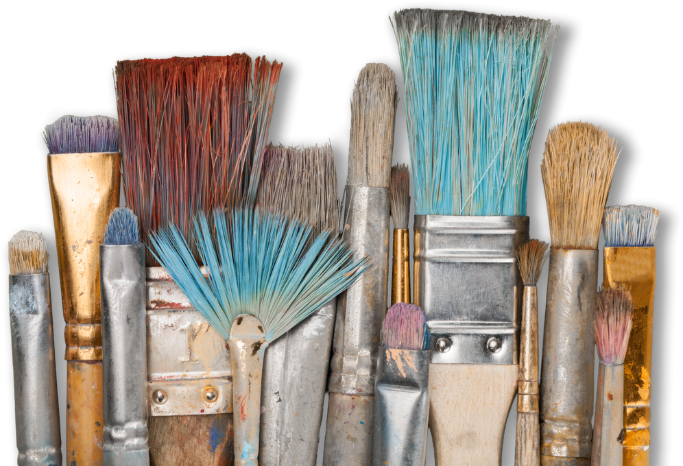 Row of Artist Paint Brushes